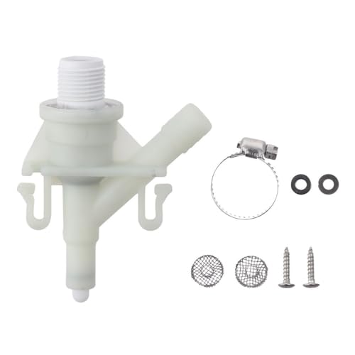 Image of BYOBYO RV Toilet Water Valve Kit,Pedal Flush Toilets Water Valve Parts Accessories Replacement 385311641 for Dometic 300 301 310 320, for Sealand, White