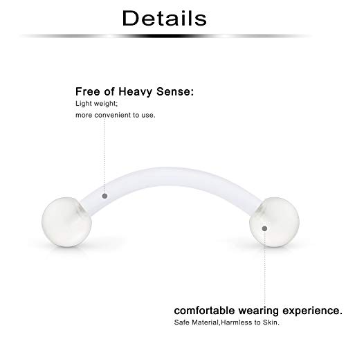 Ftovosyo 14G 16mm Glitter Bioflex Flexible Acrylic Curved Barbell Snake Eyes Tongue Nipple Ring Body Piercing Jewelry Retainer 8-36PCS2