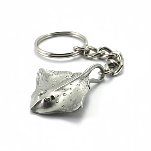 Big Blue by Roland St John Pewter Stingray Keychain