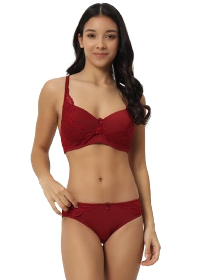 Image of Full Coverage Comfortable Wireless Padded Bra and Hot Panty Set for Women's and Girls