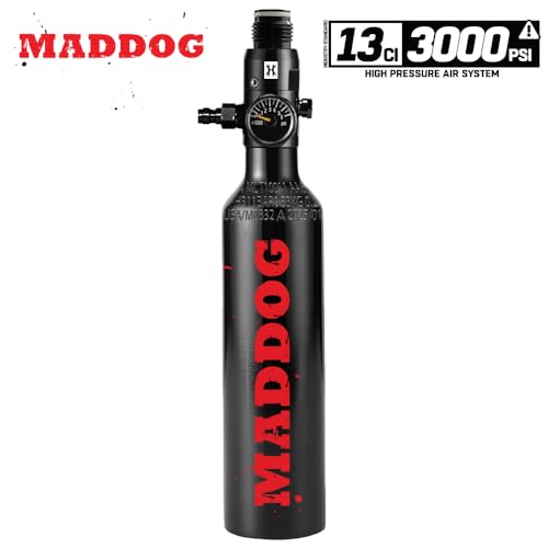 Image of Maddog Aluminum Compressed Air HPA Paintball Tank with Regulator - Airgun Airsoft PCP - Fresh Hydro Date - Ships Empty - Single - Refillable