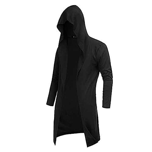 Veste à capuche vintage pour homme - Costume d'Assassins Creed - Renaissance médiévale - Veste légère avec fermeture éclair - Avec cordon de serrage,...