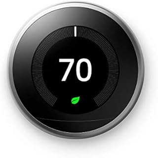 Google Nest Learning Thermostat - Programmable Smart Thermostat for Home - 3rd Generation Nest Thermostat - Works with Alexa - Stainless Steel