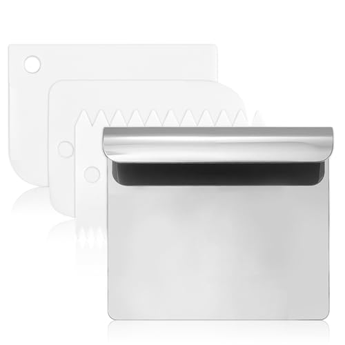 1 rascador de masa de acero inoxidable, pala de verduras, herramienta universal, espátula de cocina, cortador de masa para frutas, verduras, masa, pan, hornear, pizza, pasteles, galletas, suministros