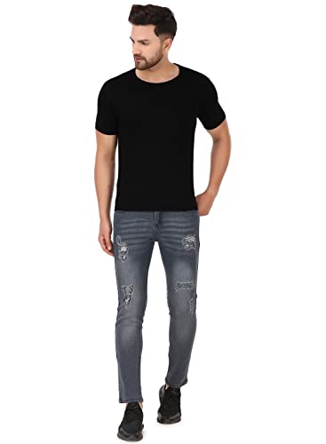Image of Men's Plain Tshirt | Any Time Wear | Black & White Tshirt | Regular fit Half Slevees Round Neck Pure Cotton Black and Tshirt XXL