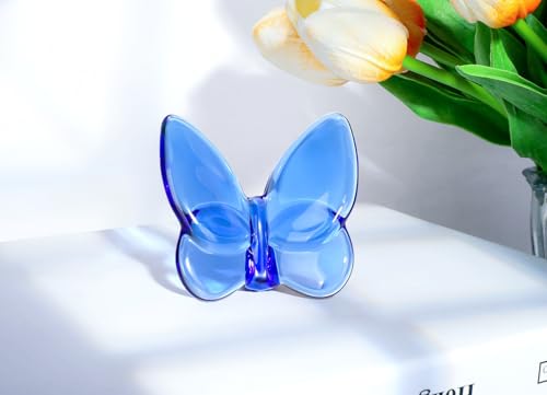 DUQGUHO Butterfly Gifts Decor Blue Butterflies Crystal Glass Figurines Flying Crystal Animal Collectible Desk Home Bedroom Office Decoration - Image 6