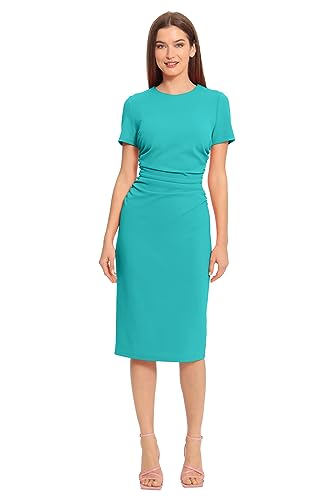 Image of Maggy London Women's Dresses Ruched Waist Crepe Sheath Dress Workwear Office Occasion Event Guest of