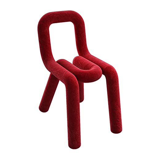 Chaise accent en velours rouge de haute qualité avec dossier design moderne