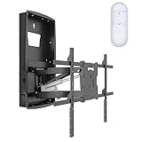 Mount-It! Motorized Fireplace TV Wall Mount, Electric TV Mount with Height Adjustable Drop Down Arms for Mantel Installation, Fits 65, 70, 75, 80 Inch Screens