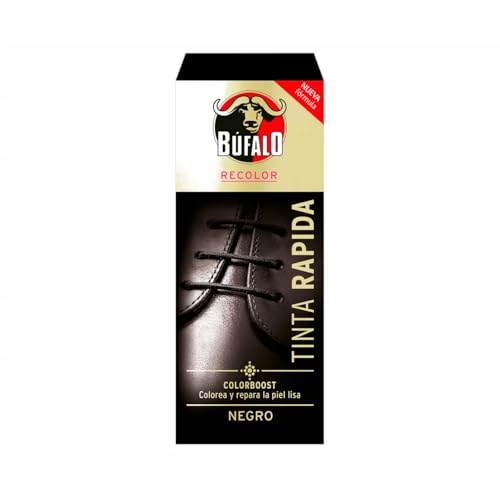 BÚFALO - Pintura rápida para zapatos negros, color y repara, piel lisa Bufalo, 25 ml, 3 unidades