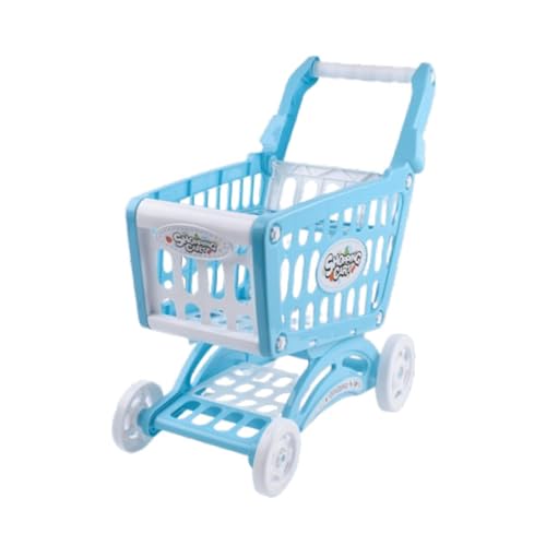 Oshhni おもちゃのショッピングカート ショッピングカートシミュレーション収納おもちゃ スーパーマーケット手押し車おもちゃ 食料品カート 3歳以上の赤ちゃん向けおもちゃ, 青