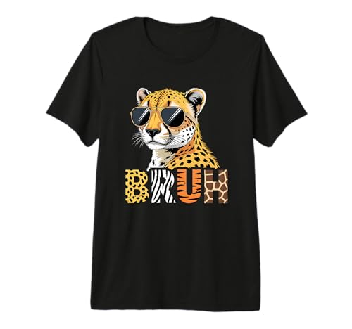Bruh Cheetah Sunglasses Wild Animal Safari Jungle Meme Premium Tri-Blend T-Shirt