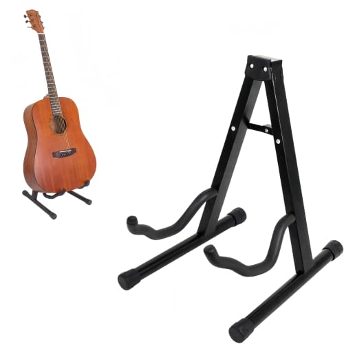 CAIHONG Guitar Stand Floor Folding Universal A frame Stand for Acoustic Electric Bass Travel Classic Guitar Stand - Black