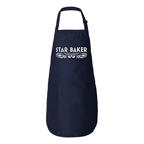 Donkey Tees Star Baker Baking Apron - 2 front pocket kitchen unisex long fit with back ties