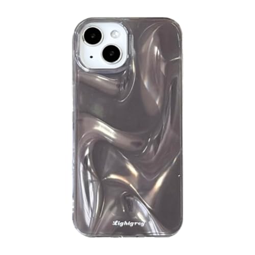 Coque iPhone 13 gris en TPU souple à motif ondulé dégradé tendance