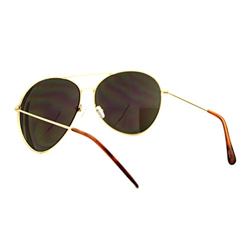 SUPER Oversized Aviator Sunglasses Big Metal Frame Gold, Blue Mirror Lens3