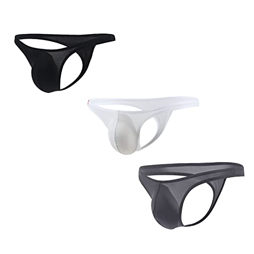 Men's Thong Elastic Ice Silk Underwear Low Rise Briefs4