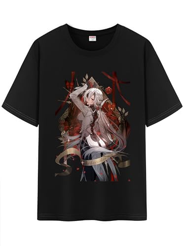 Unisex Arlecchino Impression Graphic 100% Cotton Medium Weight Genshin Character Short Sleeve T Shirt
