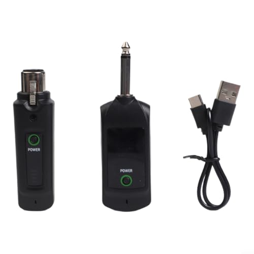Sistema inalámbrico para micrófono 2.4G XLR, alcance estable de hasta 80 m, transmisor y receptor recargables, compatible con micrófonos dinámicos, soporte dual para presentaciones en vivo y grabación (1 en 1) miniatura 1
