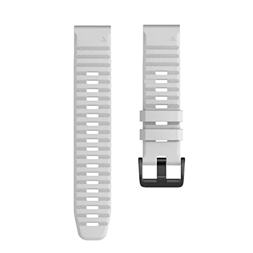 Bracelet silicone blanc pour Garmin Fenix 3HR 5X 6X 7X finition Easyfit premium