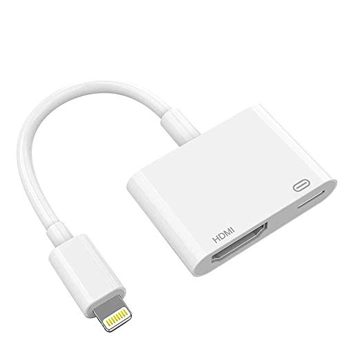 Lighting to HDMI Adapter, 1080P Sync Screen Digital AV Connector Compatible with iPhone