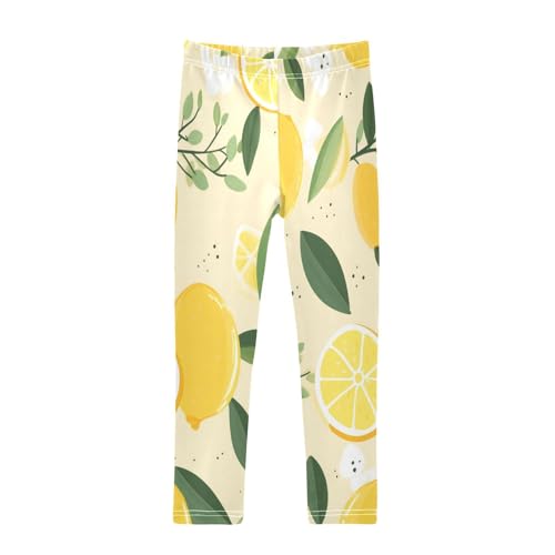Toddler Girls Leggings Printed Yoga Pants Leggings Lemon One for Kids