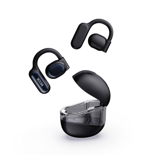Image of MOOR Black OpenWave Open Ear Headphones Bluetooth 5.3 Wireless Earbuds, 40H Playtime ENC Noise Cancelling Earbuds with 16.2mm Dynamic Drivers for Premium Stereo Sound IPX4 Waterproof Earbuds