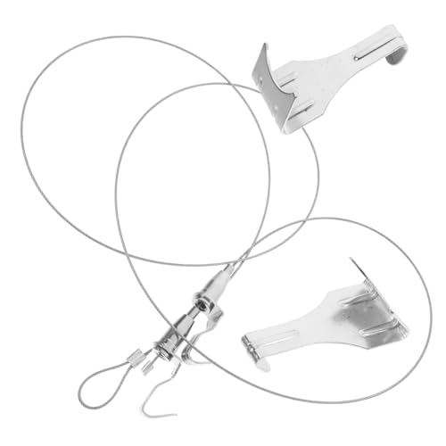 Image of HOMSFOU 2pcs Adjustable Picture Hanging Wire Wire Rope Hooks Coated Steel Braided Cable Hangers for Mirror Photo Hanging String