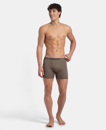 Image of Jockey 8009 Men Super Combed Cotton Rib Solid Boxer Brief with Ultrasoft and Durable Waistband