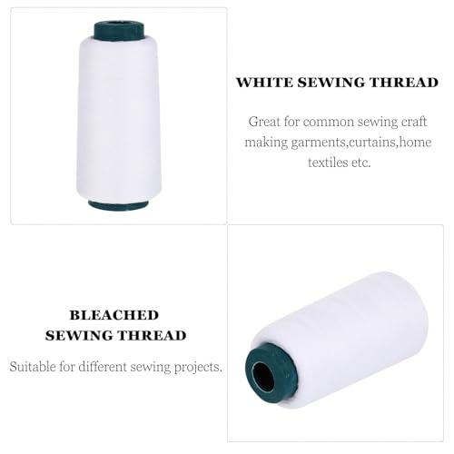 Hilo de coser YARNOW de poliéster blanco, bobina de 3000 yardas para máquina de coser, ideal para acolchado, prendas, cortinas y textiles para el hogar - 1 bobina miniatura 6