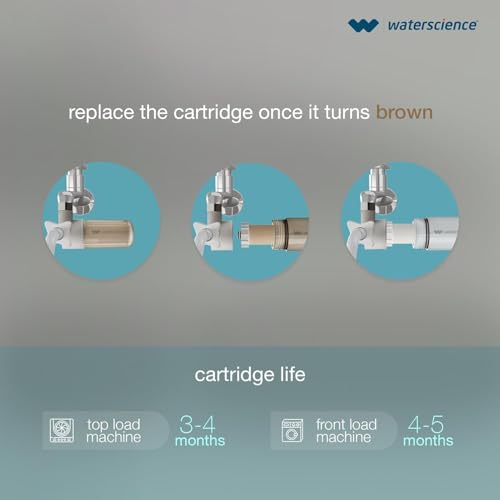 Image of WaterScience Washing Machine Filter for Hard Water, Sediments, and Limescale Removal | Hard Water Softener for Washing Machine with Hose Adapter (for Indoor Machines Only) | 1Y Warranty | Washing Machine Filter