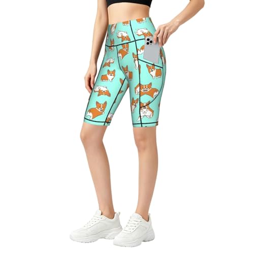 Legging de sport court avec poches et taille haute gainante