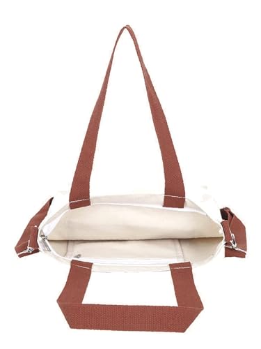 Image of Cotton Tote Bags for Women, College Bag for girls With Inner & Outer Pockets, Utility Tote bags for Shopping, Travel & Daily use