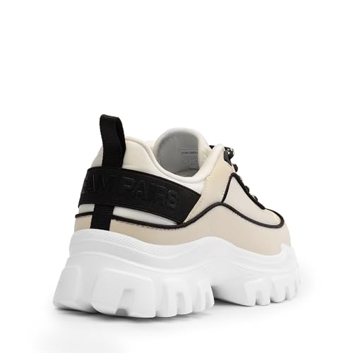 DREAM PAIRS Women Platform Chunky Fashion Sneakers Walking Lace-Up Comfortable Sport Stylish Lightweight Classic Casual Work Tennis Shoes,Size 8.5,Beige/Black,DWUMFN2521