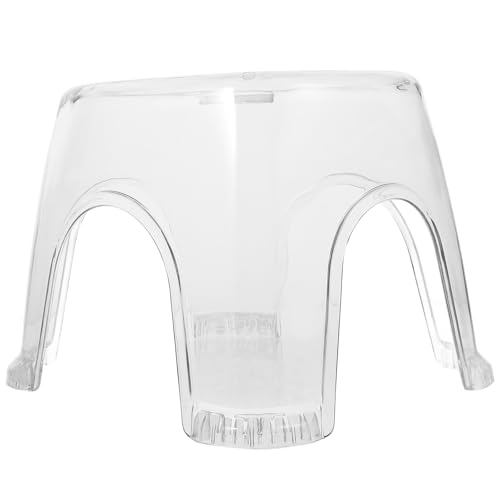 JECOMPRIS Taburete bajo Transparente para Baño Pequeño, Antideslizante y Portátil, Taburete para Adulto Multifuncional Adecuado como Reposapiés para Ducha y Cambio de Zapatos
