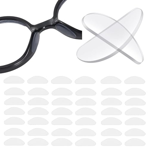 30 Plaquettes Coussinet Lunettes nez en Forme de D Autocollantes Nasales en Silicone Antidérapantes Silicone Antidérapant Coussinets Adaptées à Diverses...