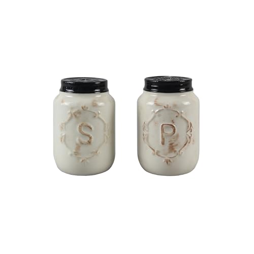 Young's Inc Ceramic Country Salt & Pepper Shaker Set, Country