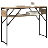 Rangement Tomostar Table Console, Console Meuble Table d\'entrée de Couloir Chêne Artisanal 105x30x75cm Bois d\'ingénierie