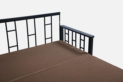 Image of Ubpon 3 Seater Metal Sofa Cum Bed with Hydraulic Storage | Single Size Sofa Cuma Bed | Metal Sofa Set for Living Room, Guest Room D10 Brown Sofa Single