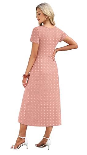Image of OFEEFAN Summer Dresses for Women Flowy Casual A-Line Midi Dress Beach Vacation Sundresses with Pockets S-2XL