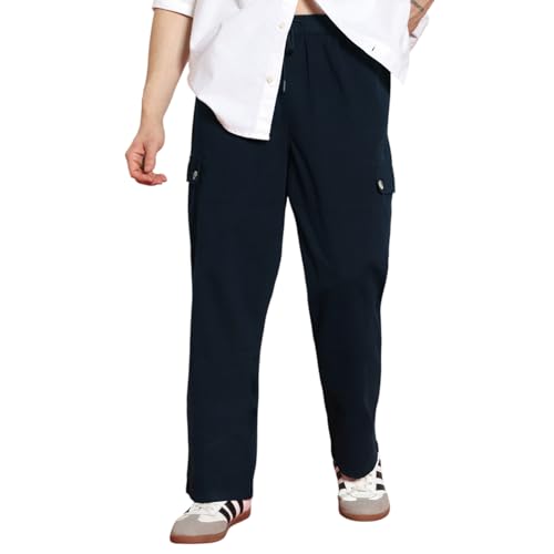 Image of Urbano Fashion Men's Loose Baggy Fit Cargo Jogger Chino Pant with 6 Pockets Stretchable