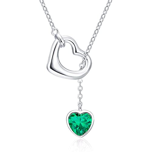 Collier coeur pierre de naissance en argent 925 Qings pour femme