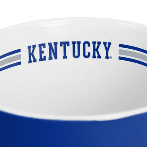 Image of Logo Brands NCAA Kentucky Wildcats 15 oz Stripe Coffee Mug - Vintage Team Logo, Inside Print & Stripes, Microwave & Dishwasher Safe- Great Gift For Fans & Alumni