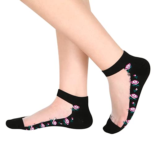 Benefeet Sox Womens Girls Sheer Ankle Socks Lace Mesh Socks Transparent See Through Clear Sock Thin Summer Nylon Short Sock2
