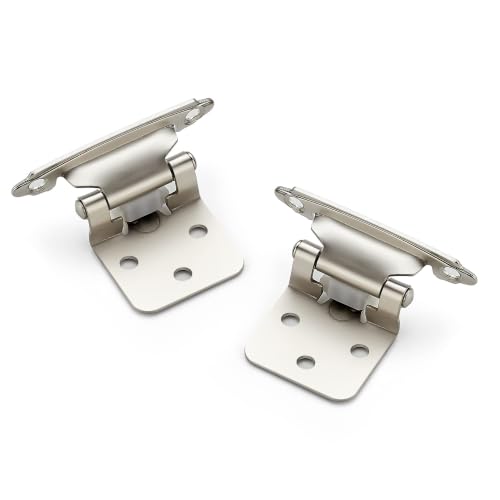 Image of Ravinte Brushed Nickel Cabinet Hinges, 1 /2 Inch Overlay, 40 Pack (20 Pairs)