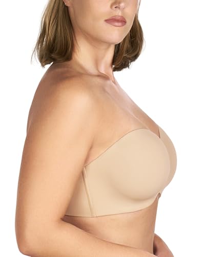 HSIA Strapless Bra for Women Large Bust Seamless Underwire Plus Size Convertible Bandeau Bra,Black2