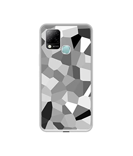 Image of Black & White Mathematical Shape Design Printed Silicon Soft TPU Back Case Cover for Infinix Hot 10s 4G