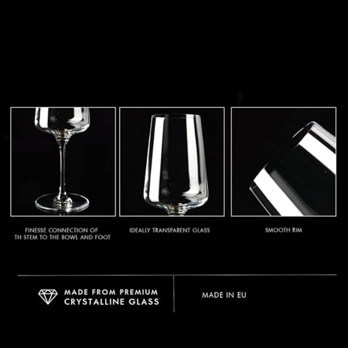 Foto von Krosno Weißwein- und Sektgläser | 6 Stck. im Set | 400 ml | Infinity Kollektion | Elegant | Kristallglas | Bleifreies Glas | Ideal für Zuhause, Restaurants und Partys | Spülmaschinenfest