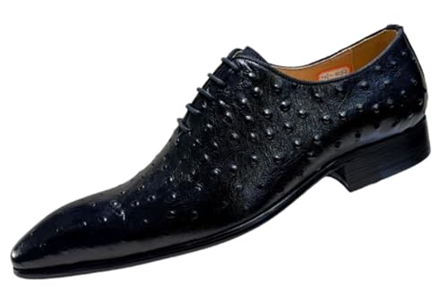 Santimon Men’s Genuine Leather Oxfords Formal Dress Shoes – Comfortable Fashion Pointed Toe Lace-Up Derby for Business, Weddings, & Events