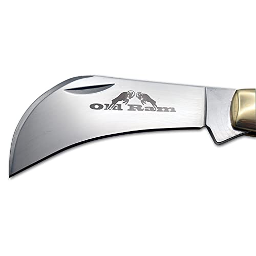 Old Ram Hawkbill Pruner Knife Traditional Lock Blade Folding Knife Design Handle For Outdoor thumb #2